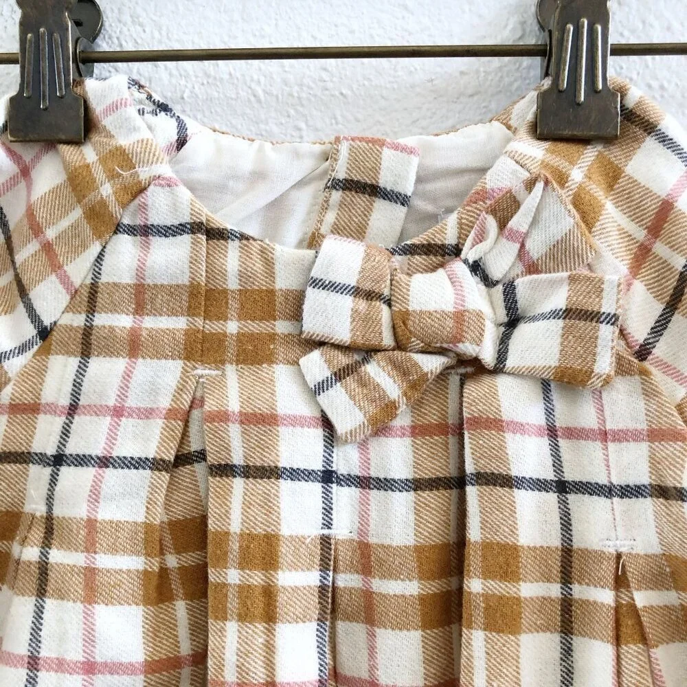 NWT TAHARI Girls Plaid Dress‎ & Leggings Size 12 Months
